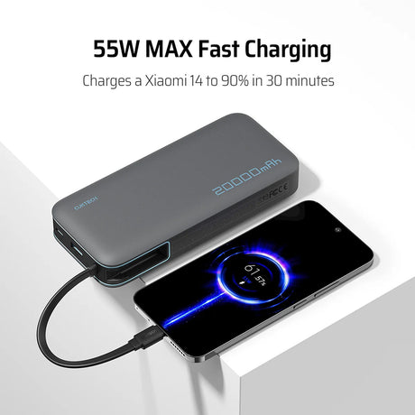 Baterie externa Cuktech LPB200N (CUKP200NGLLG), 20000mAh, USB / USB-C / Lightning, 45W, Alb