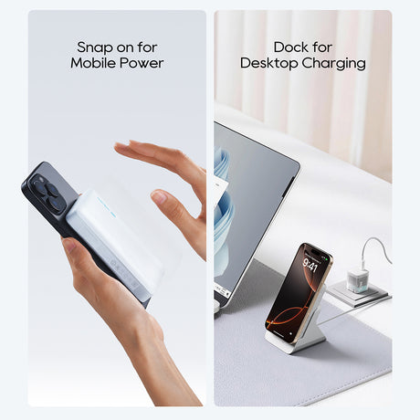 Baterie externa Cuktech WPB100N, 10000mAh, 20W USB-C, Alb