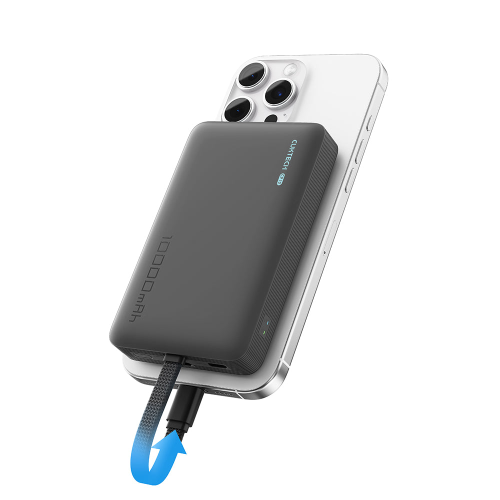 Baterie externa Cuktech WPB100L (CKWPB100LGLBK), 10000mAh, USB-C, 22.5W, Negru
