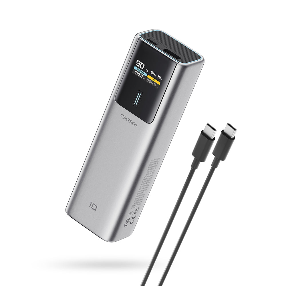 Baterie externa Cuktech PB100P (CKPB100PGLBK), 10000mAh, USB-C / USB, 150W, Gri