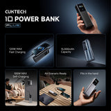 Baterie externa Cuktech PB150P, 15000mAh, 2x USB-C + USB, 120W, Gri