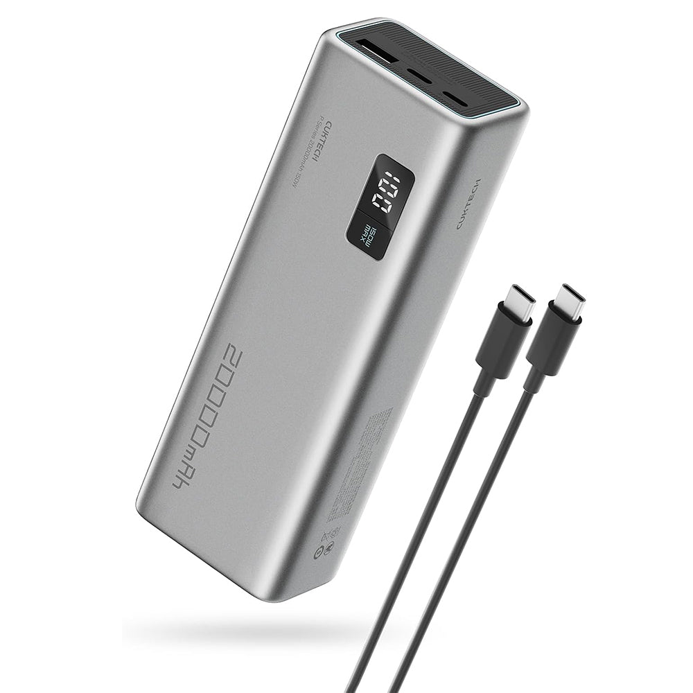 Baterie externa Cuktech PB200P, 20000mAh, 2x USB-C + USB, 150W, Gri