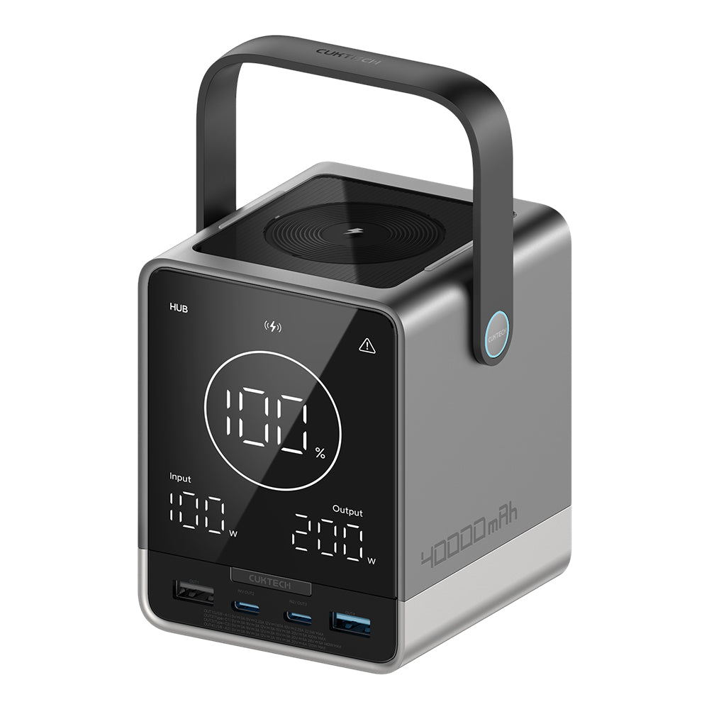 Baterie externa Cuktech P01 (CUKP01CTEUSL), 40000mAh, 2x USB-C / 2x USB, 300W, Negru