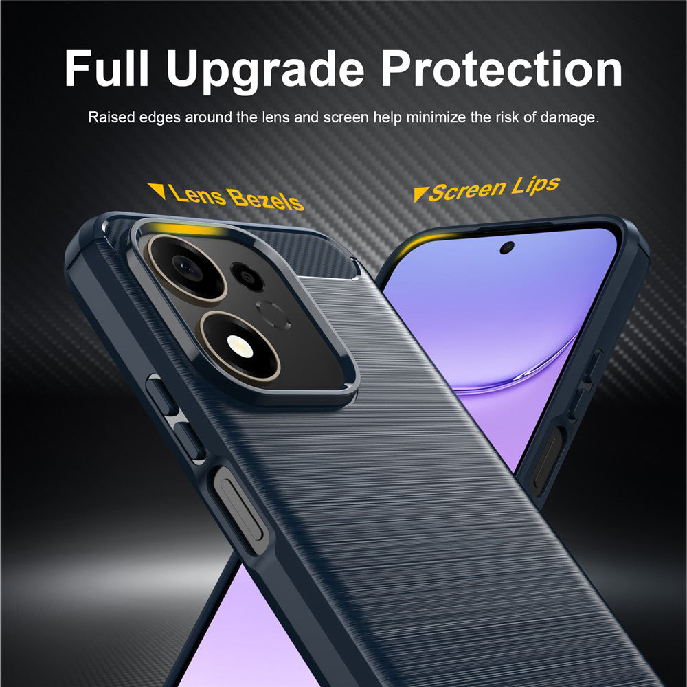 Husa de protectie Techsuit Carbon Silicone compatibil cu Honor 600 Smart, Albastru