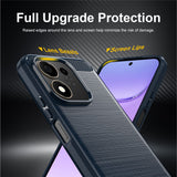 Husa de protectie Techsuit Carbon Silicone compatibil cu Honor 600 Smart, Albastru