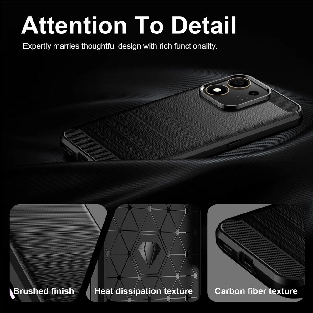 Husa de protectie Techsuit Carbon Silicone compatibil cu Honor 600 Smart, Negru