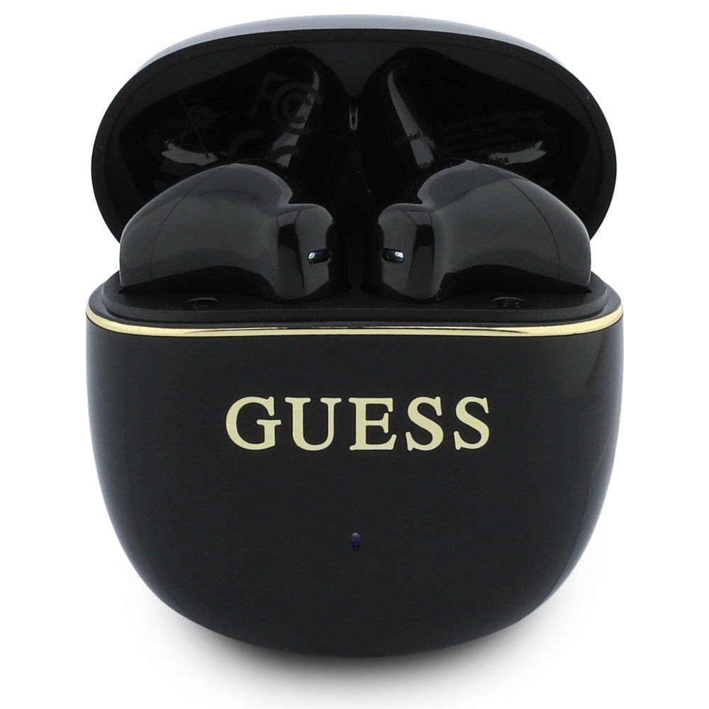 Casti Half-in-ear, BT, TWS - Guess Glossy Gold Line Classic (GUTWSG3HGECK) - Black