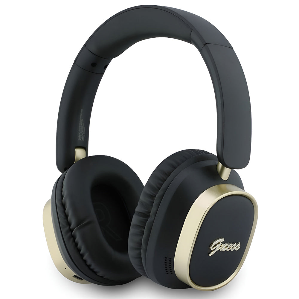 Casti Wireless Guess Rectangle Metal Script (GUBHV28HGCSMK), Bluetooth, ENC, Negru