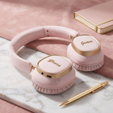 Casti Wireless Guess Rectangle Metal Script (GUBHV28HGCSMP), Over-ear, Bluetooth, Roz