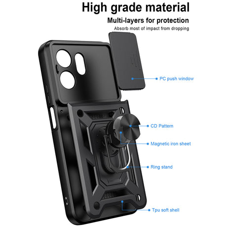 Husa de protectie Techsuit CamShield Series compatibil cu Honor 600 Smart, Negru