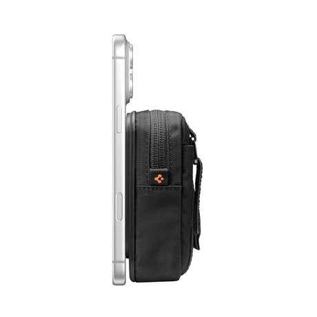Mini Borseta Magnetica pentru Telefon cu Spatii Depozitare Universal - Spigen TinTap ZIP MagFit 2 (AFA11564) - Black