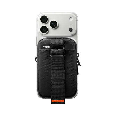 Mini Borseta Magnetica pentru Telefon cu Spatii Depozitare Universal - Spigen TinTap ZIP MagFit 2 (AFA11564) - Black