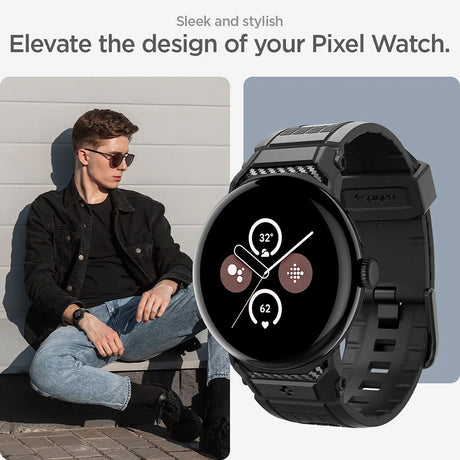 Curea smartwatch Spigen compatibil cu Google Pixel Watch / Watch 2 / Watch 3 41mm, Negru