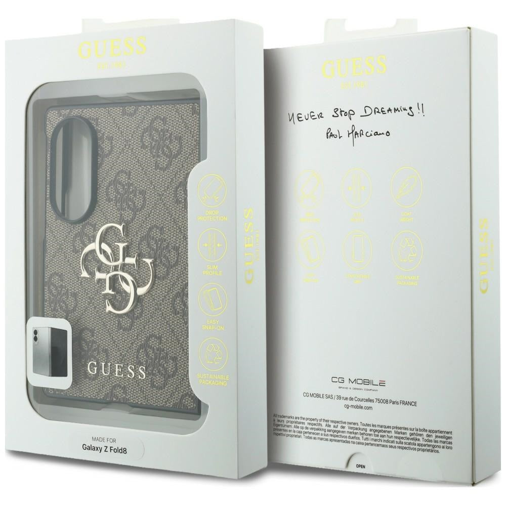 Husa de protectie Guess Hardcase 4G Big Logo compatibil cu Samsung Galaxy Z Fold8, Maro
