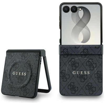 Husa de protectie Guess 4G Leather Classic compatibil cu Samsung Galaxy Z Flip8, Negru