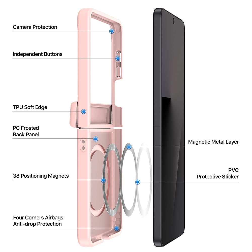 Husa de protectie Dux Ducis Yind MagSafe compatibil cu Samsung Galaxy Z Flip8, Roz