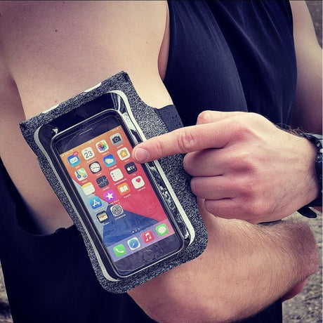 Techsuit Sports Armband (TH10), with Velcro, for Phones, max 6.5", Gri / White