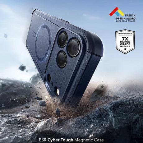 Husa de protectie ESR Cyber Halolock compatibil cu iPhone 17 Pro Max / iPhone 18 Pro Max, Albastru