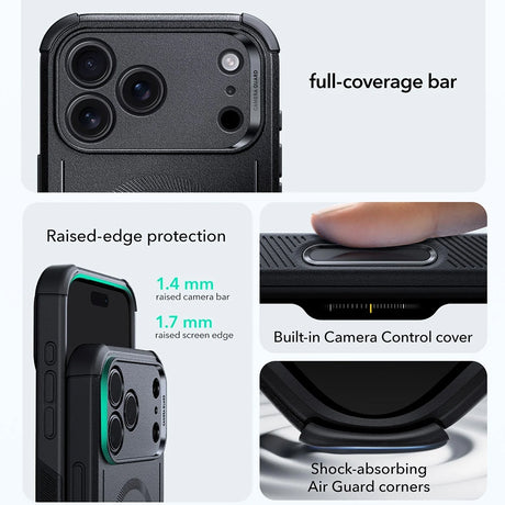 Husa de protectie ESR Cyber Halolock compatibil cu iPhone 17 Pro Max / iPhone 18 Pro Max, Negru