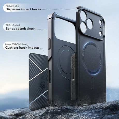 Husa de protectie ESR Cyber Halolock compatibil cu iPhone 17 Pro Max / iPhone 18 Pro Max, Negru