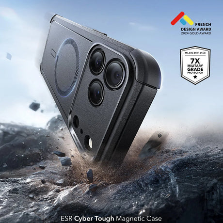 Husa de protectie ESR Cyber Halolock compatibil cu iPhone 17 Pro Max / iPhone 18 Pro Max, Negru