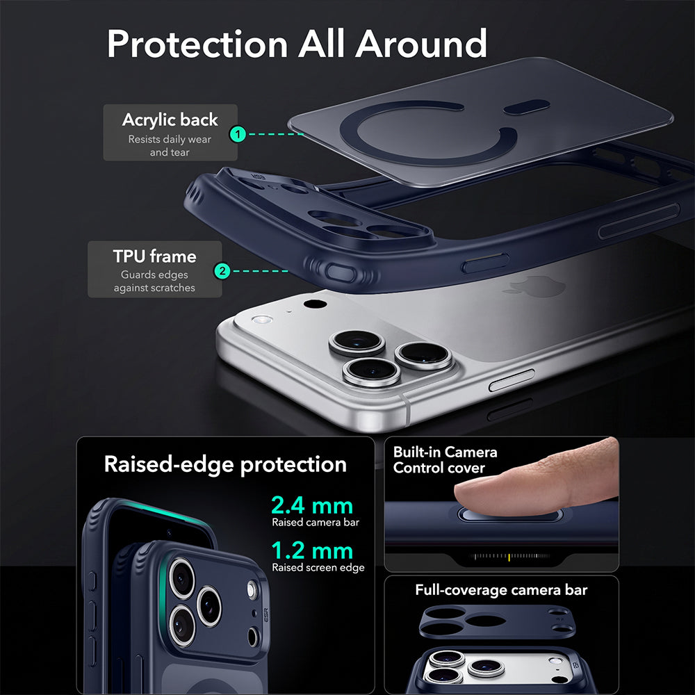 Husa de protectie ESR Classic Hybrid compatibil cu iPhone 18 Pro, Albastru