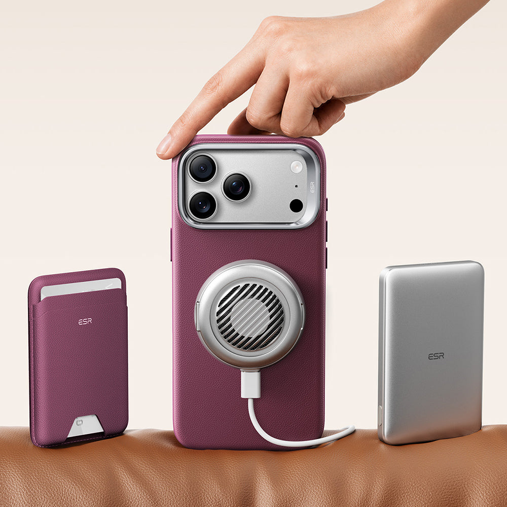Husa de protectie ESR Atelier Magnetic Kickstand compatibil cu iPhone 17 Pro / iPhone 18 Pro, Bordo