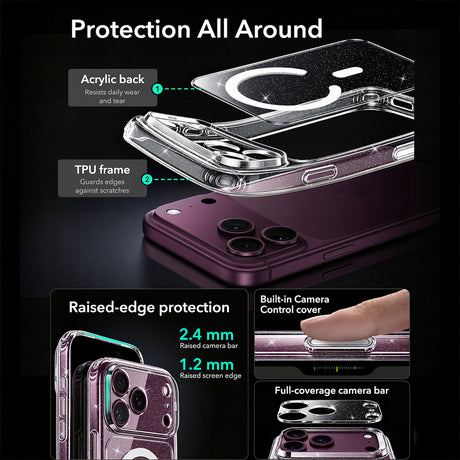 Husa de protectie ESR Classic Hybrid HaloLock compatibil cu iPhone 17 Pro Max / iPhone 18 Pro Max, Transparent