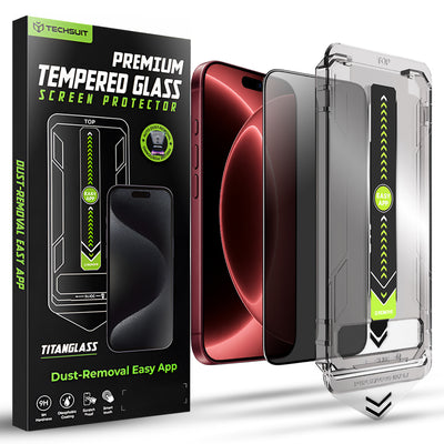 Folie de protectie Techsuit TitanGlass FullCover compatibil cu iPhone 18 Pro Max, Privacy