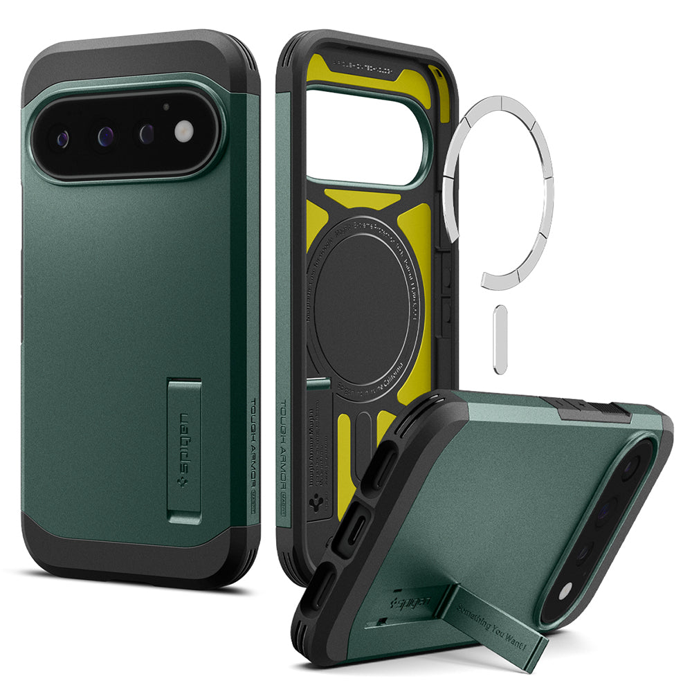 Husa de protectie Spigen Tough Armor compatibil cu Google Pixel 11 Pro, Verde