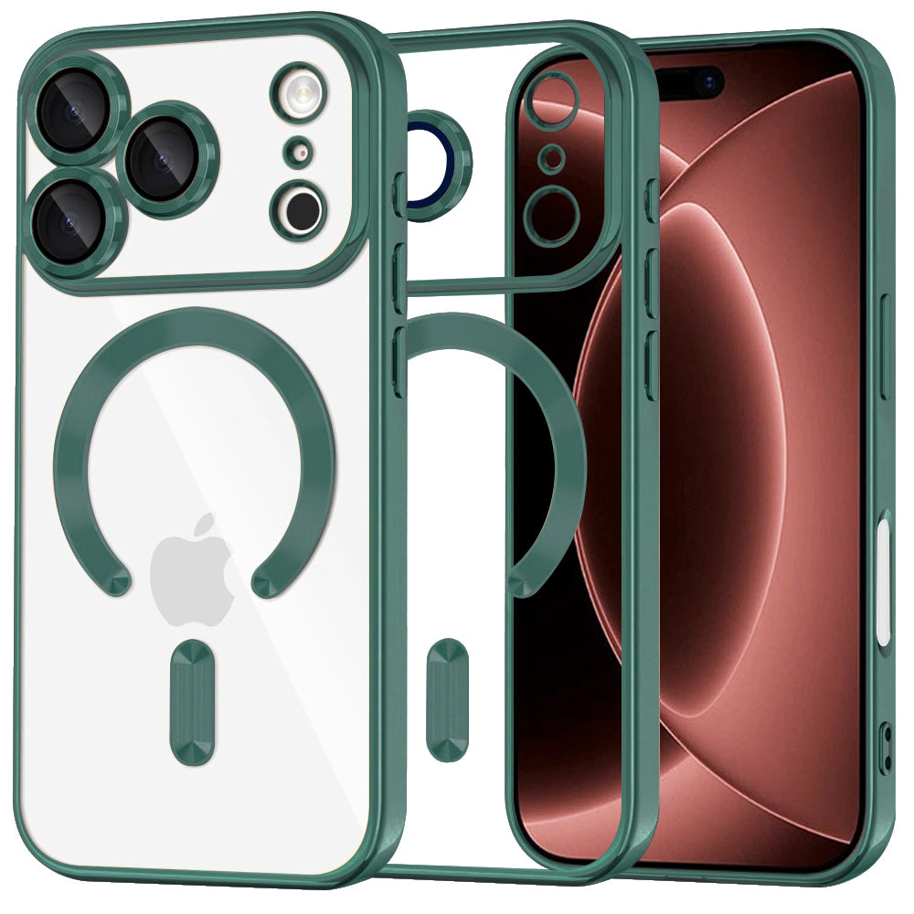 Husa de protectie Techsuit Luxury Crystal MagSafe compatibil cu iPhone 18 Pro Max / iPhone 17 Pro Max, Verde inchis