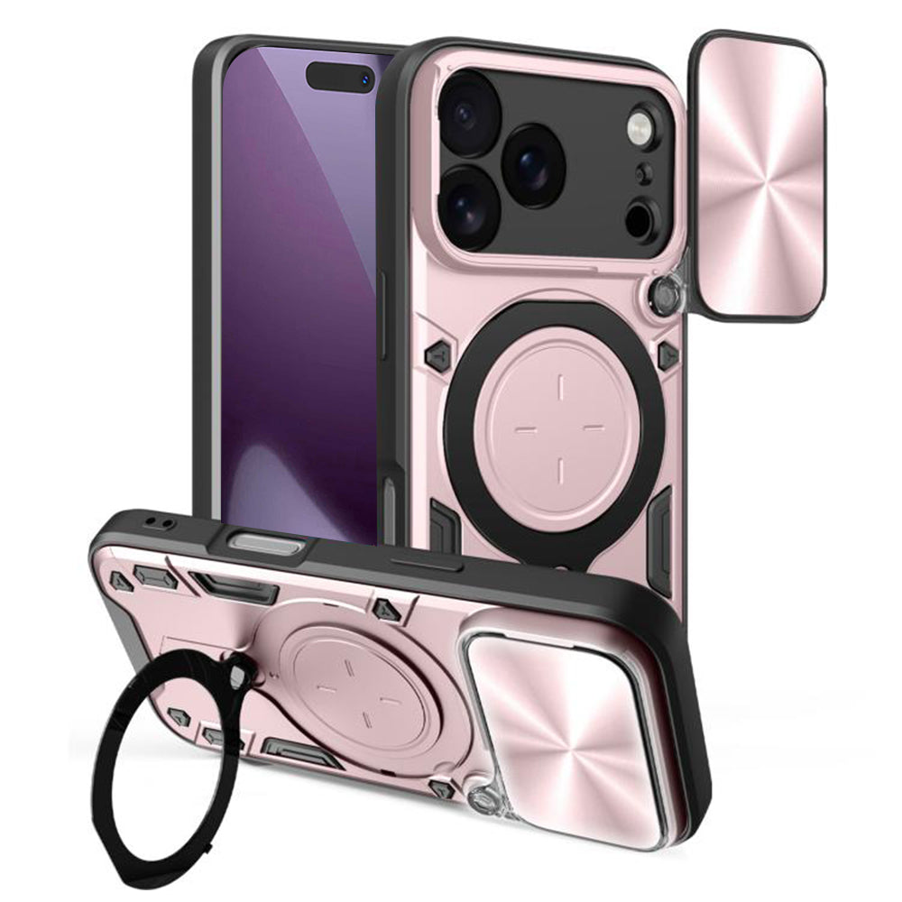 Husa de protectie Techsuit CamGuard Pro compatibil cu iPhone 18 Pro / iPhone 17 Pro, Roz Auriu