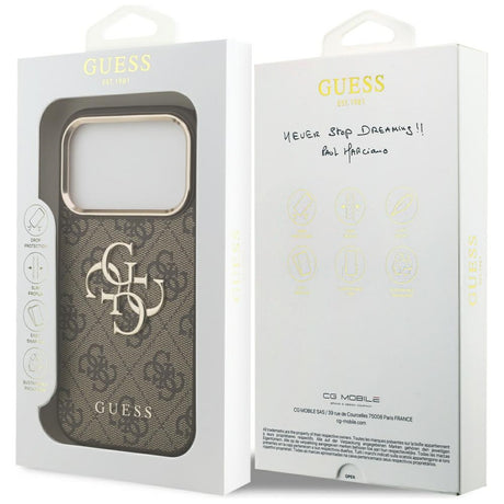 Husa de protectie Guess Hardcase 4G compatibil cu iPhone 18 Pro Max, Maro