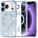 Husa de protectie Techsuit Luxury Glitter MagSafe compatibil cu iPhone 18 Pro / iPhone 17 Pro, Albastru