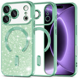 Husa de protectie Techsuit Luxury Glitter MagSafe compatibil cu iPhone 18 Pro / iPhone 17 Pro, Verde deschis