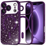 Husa de protectie Techsuit Luxury Glitter MagSafe compatibil cu iPhone 18 Pro / iPhone 17 Pro, Mov