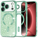 Husa de protectie Techsuit Luxury Glitter MagSafe compatibil cu iPhone 18 Pro Max / iPhone 17 Pro Max, Verde deschis