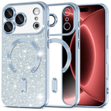 Husa de protectie Techsuit Luxury Glitter MagSafe compatibil cu iPhone 18 Pro Max / iPhone 17 Pro Max, Albastru