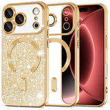 Husa de protectie Techsuit Luxury Glitter MagSafe compatibil cu iPhone 18 Pro Max / iPhone 17 Pro Max, Auriu