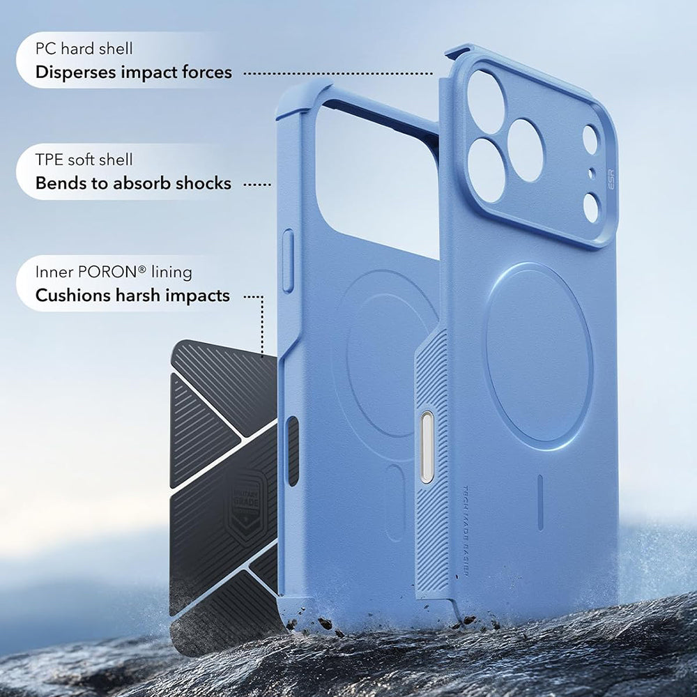 Husa de protectie ESR Cyber Halolock compatibil cu iPhone 17 Pro Max / iPhone 18 Pro Max, Gri