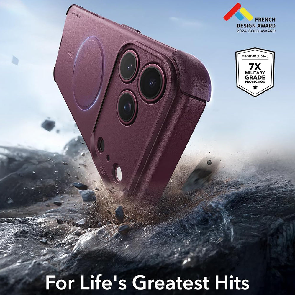 Husa de protectie ESR Cyber Halolock compatibil cu iPhone 18 Pro Max / iPhone 17 Pro Max, Bordo