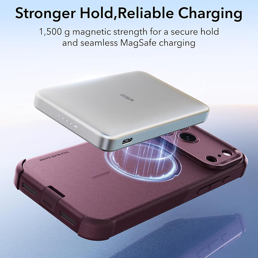 Husa de protectie ESR Cyber Halolock compatibil cu iPhone 18 Pro Max / iPhone 17 Pro Max, Bordo