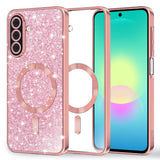 Husa de protectie Techsuit Luxury Glitter MagSafe compatibil cu Samsung Galaxy A27 5G, Roz Auriu