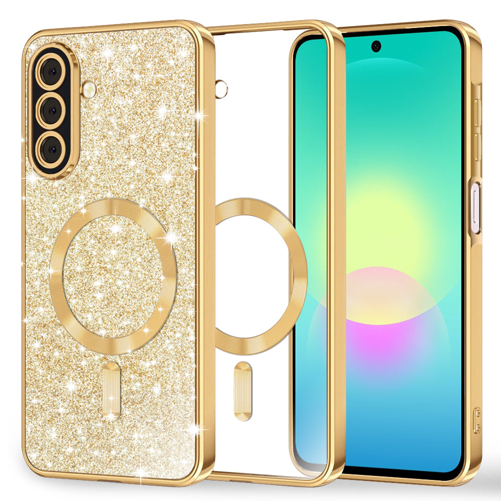 Husa de protectie Techsuit Luxury Glitter MagSafe compatibil cu Samsung Galaxy A27 5G, Auriu