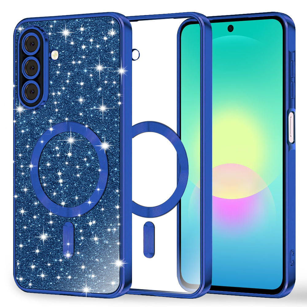 Husa de protectie Techsuit Luxury Glitter MagSafe compatibil cu Samsung Galaxy A27 5G, Albastru