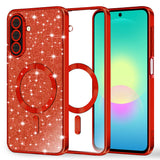Husa de protectie Techsuit Luxury Glitter MagSafe compatibil cu Samsung Galaxy A27 5G, Roșu