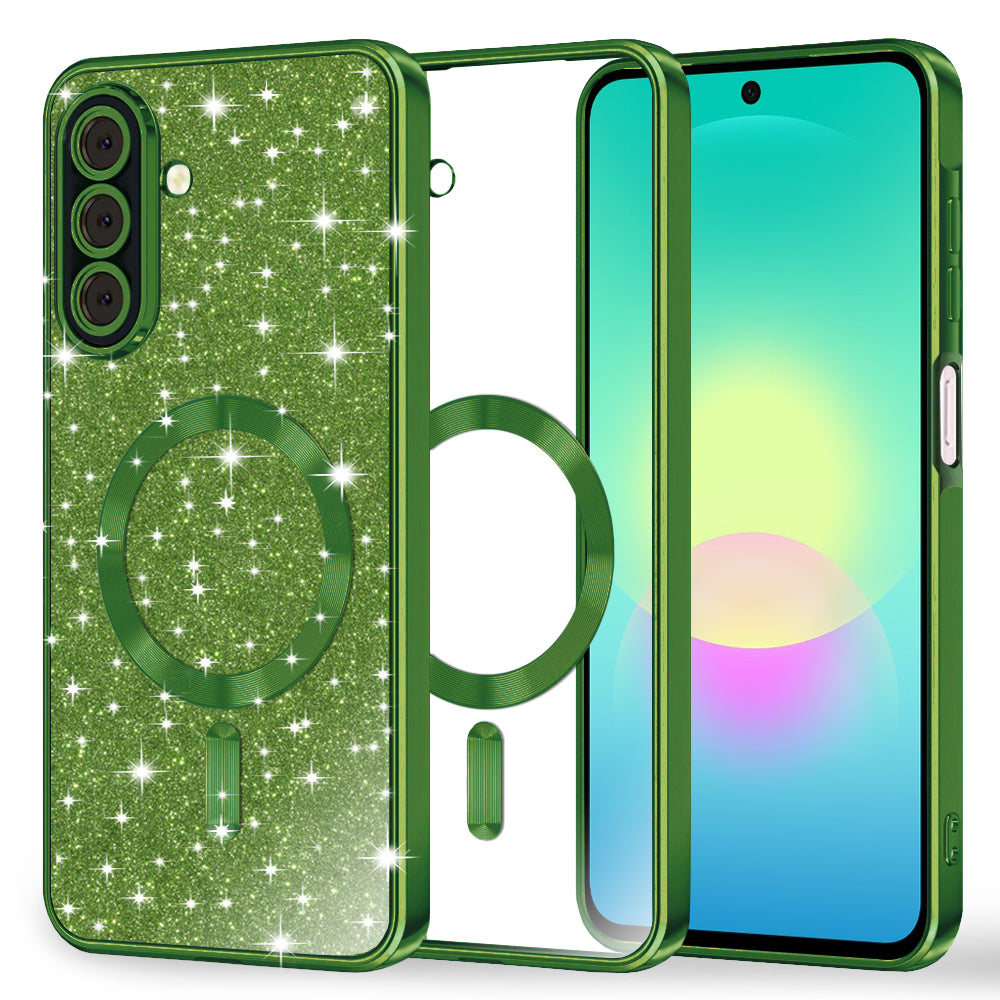 Husa de protectie Techsuit Luxury Glitter MagSafe compatibil cu Samsung Galaxy A27 5G, Verde