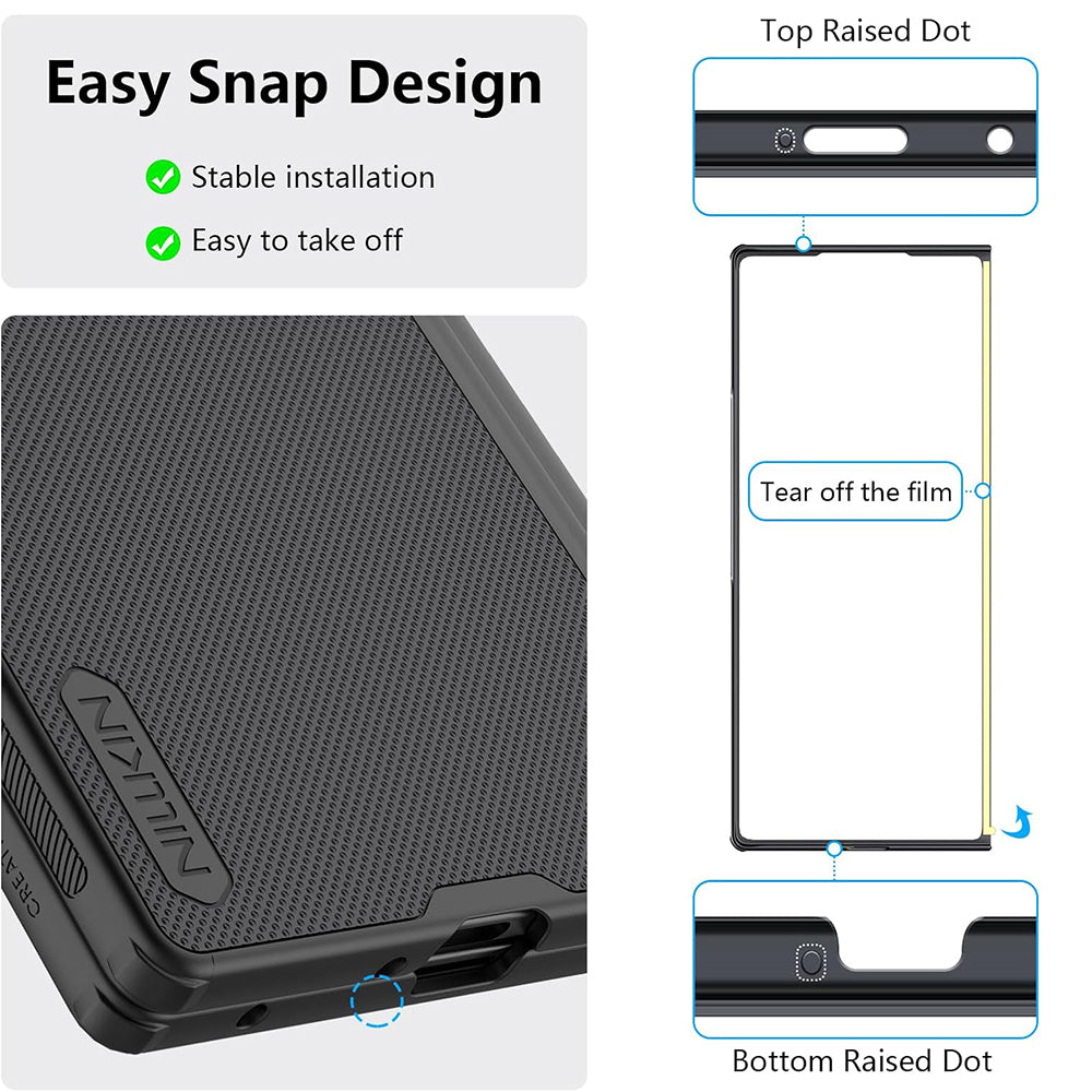 Husa de protectie Nillkin Super Frosted Shield Fold compatibil cu Samsung Galaxy Z Fold7, Negru