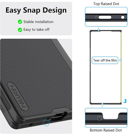 Husa de protectie Nillkin Super Frosted Shield Fold compatibil cu Samsung Galaxy Z Fold7, Negru