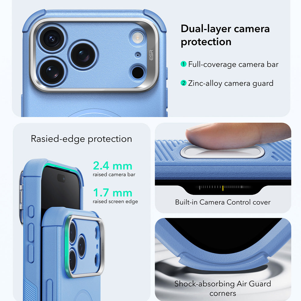 Husa de protectie ESR Cyber Armor compatibil cu iPhone 17 Pro / iPhone 18 Pro, Albastru